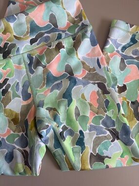 Athleta Girl Mint Coral Olive Camo Capri